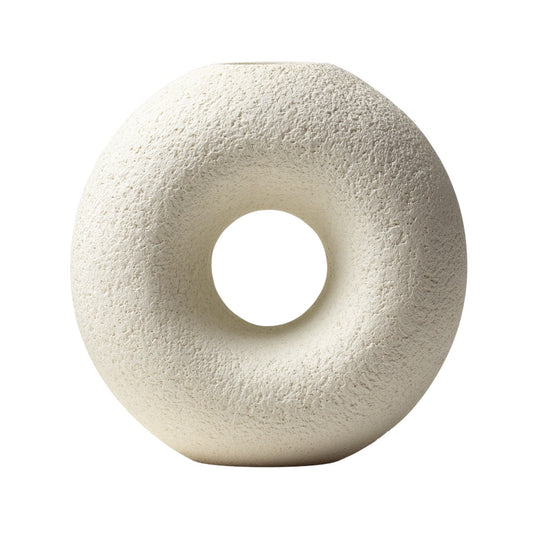 Syrvilo Nordic Donut Ceramic Vase - Matte Cream